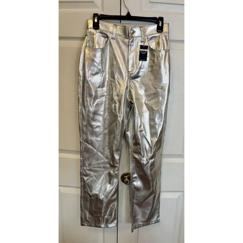 NWT Abercrombie fitch Silver Jeans Sz 28/6 Curve Love90s Straight High Rise NEW - Picture 5 of 9